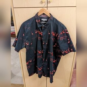 Ted Baker Flamingo Print Short Sleeved Button